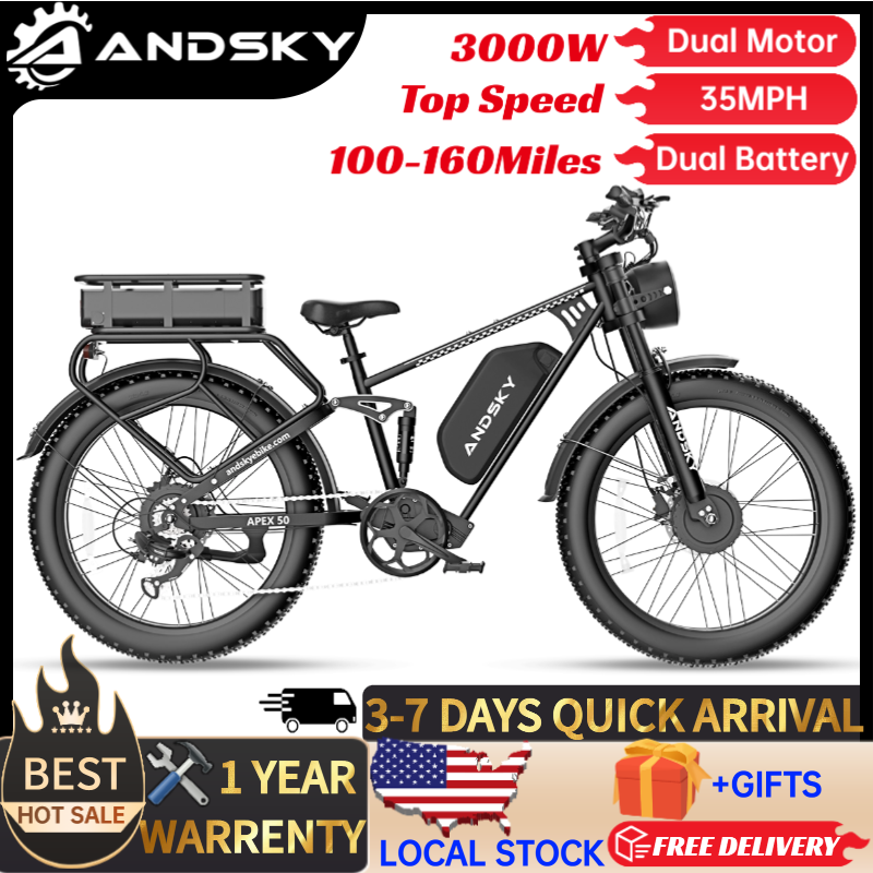 48V 1500W Rear Hub Motor With Battery - ANDSKY Apex50 AWD Elektrische Fiets 3000W