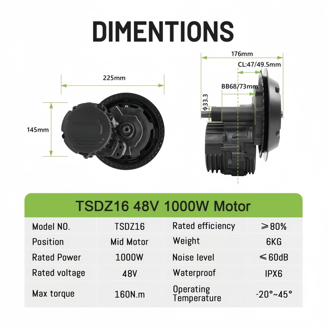 TONGSHENG TSDZ16 48V 1000W ele - Mid Drive Conversion Kit 1000W recensie en prijs