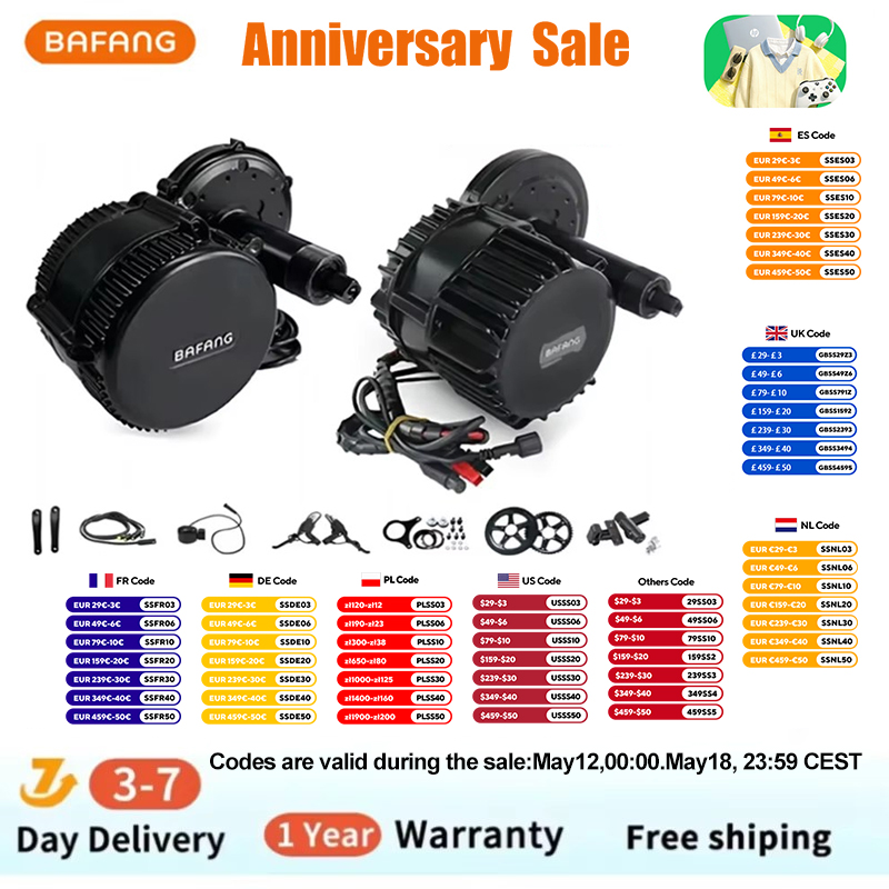 Bafang BBSHD 1000W 52V 48V 68m - Side Hung Mid Drive Motor Kit recensie en prijs